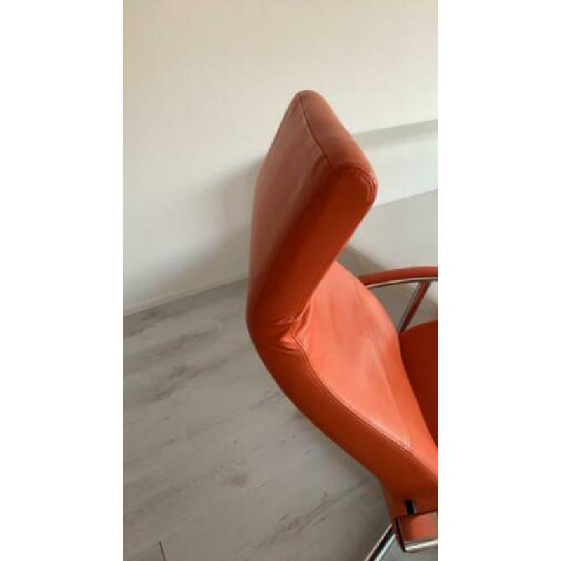 Verstelbare Leren fauteuil met hocker