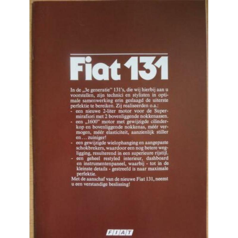 folder Fiat 131 met oa Supermirafiori 2000TC