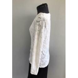 JOSEPHINE & CO top, wit, bloemstructuur, maat M