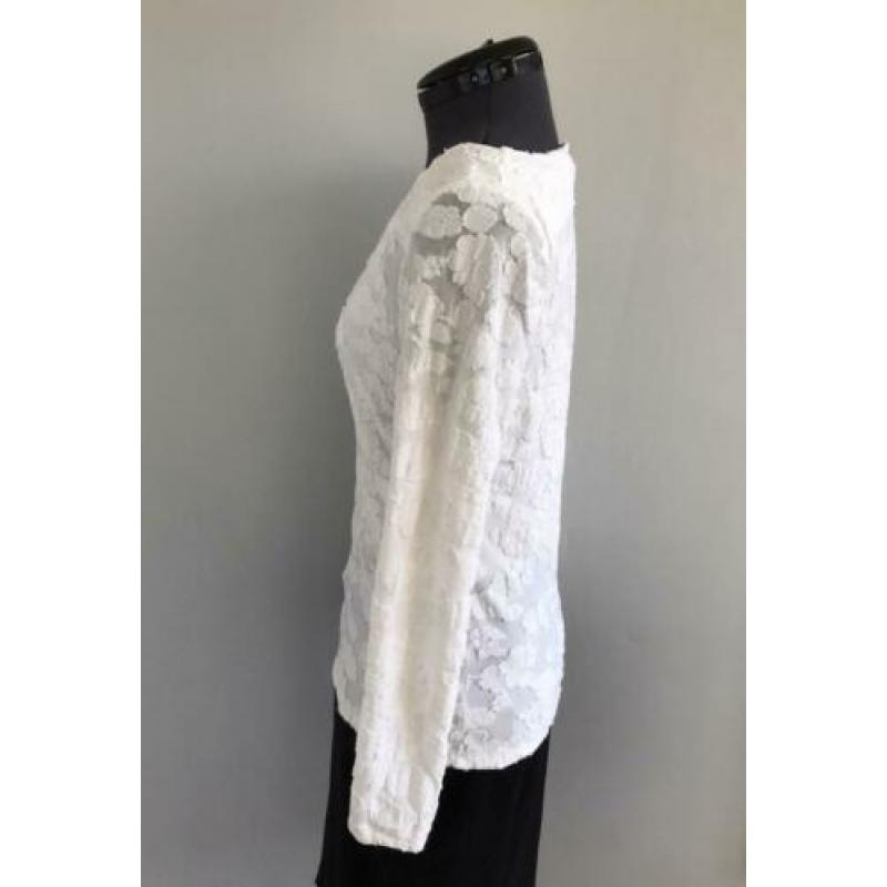 JOSEPHINE & CO top, wit, bloemstructuur, maat M
