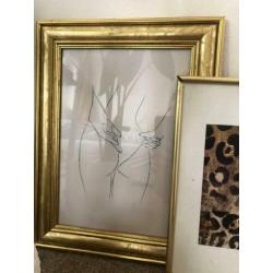 Gouden lijst met moderne print