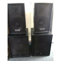 Complete DAD PA set - Speakers incl. Versterker en crossover