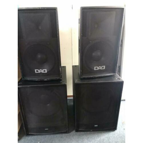 Complete DAD PA set - Speakers incl. Versterker en crossover
