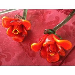 Decoratieve Rozen ,van geblazen Glas