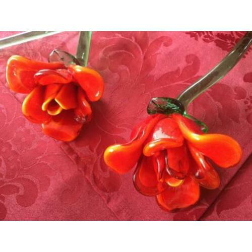 Decoratieve Rozen ,van geblazen Glas
