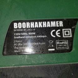 Boor breekhamer 2force 900w met beitels en boren in koffer