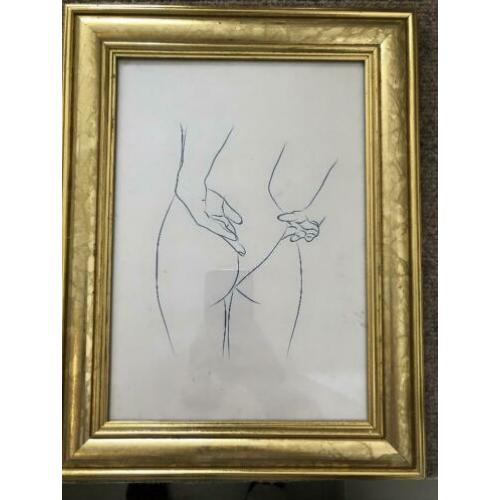 Gouden lijst met moderne print