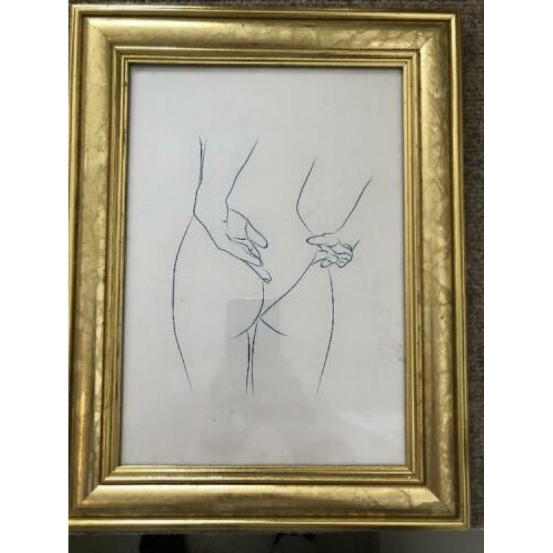 Gouden lijst met moderne print