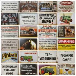 Vissen Gone Fishing reclamebord wandbord van metaal 30x20cm