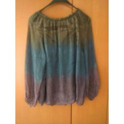 Romantische Italiaanse zijden blouse 40-42-44 SNAZZEYS