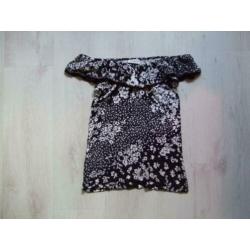 zgan zwart-wit gebloemd shirt v Jessica mt M