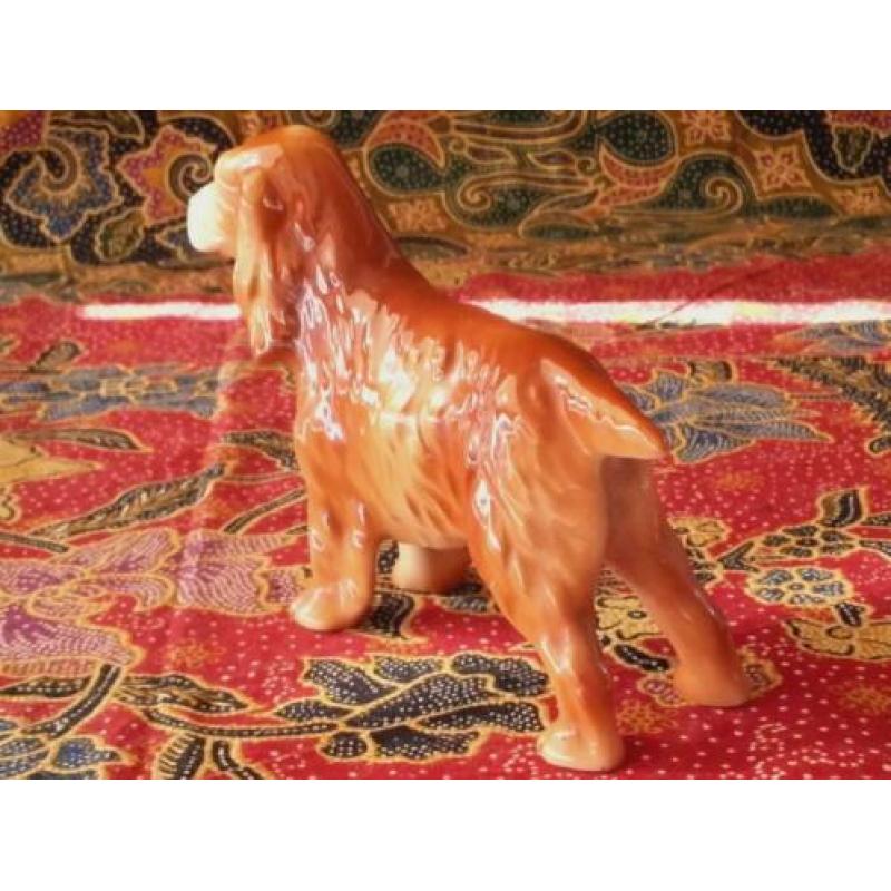 Prachtig oud porseleinen beeldje uit Engeland cocker spaniel