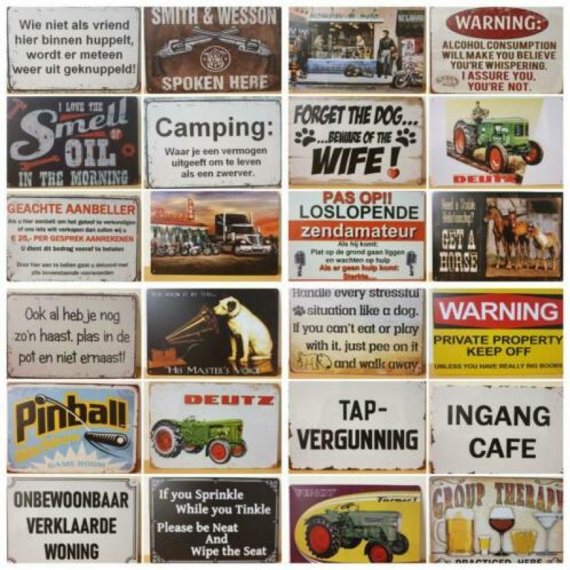 Man cave no working reclamebord van metaal cafe bar mancave