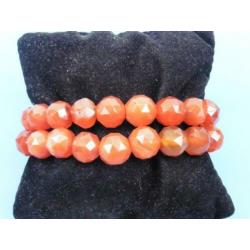Carneolen 2-rijen armband met gouden slot (D13)