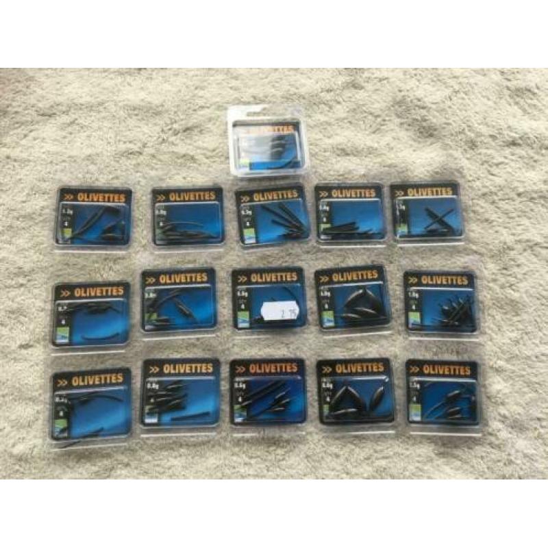 adv 117 / NIEUW set 16 blisters oilivettes PRESTON