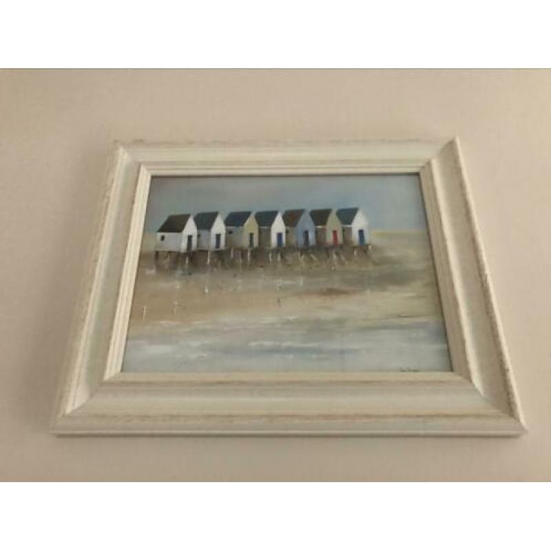 2 schilderijen strand kust beach 42x52cm