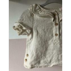 Crème zara blousje topje maat 68 katoen blouse baby girl