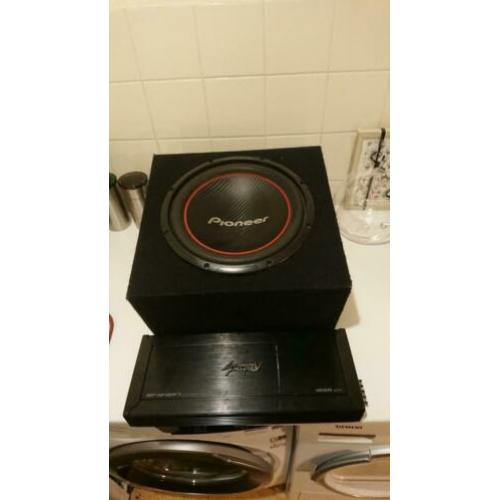 Pioneer subwoevee + versterker 1200w