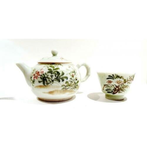 19e eeuws "celadon" Chinees/Japans theesetje