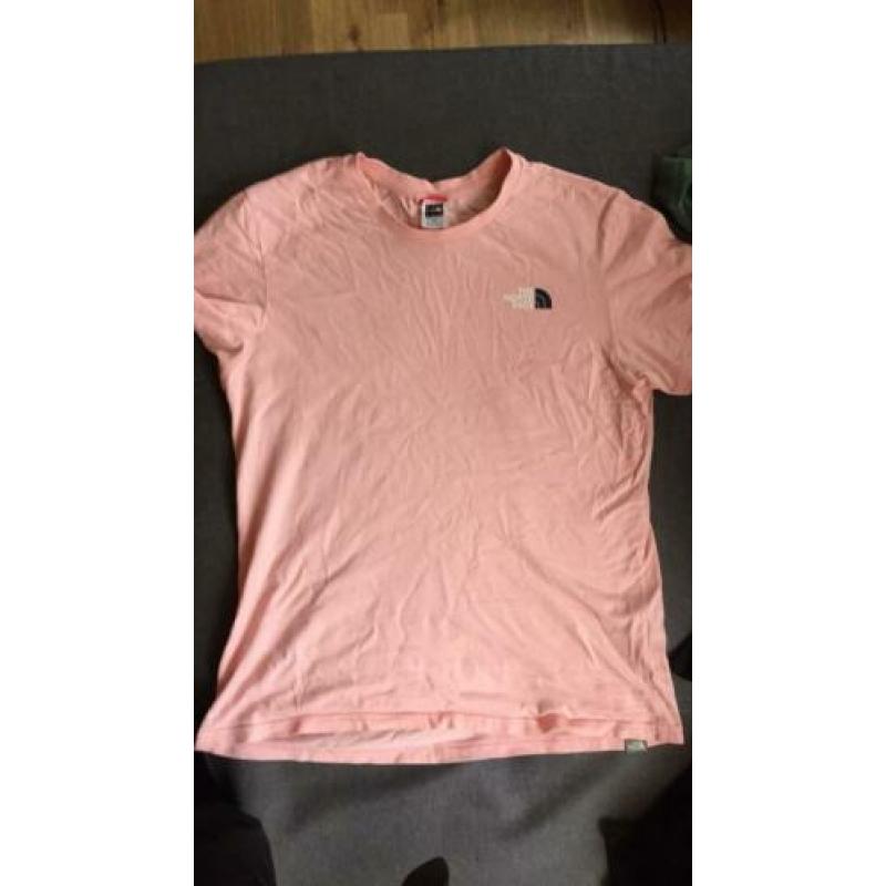 North face shirts roze/ groen maat M