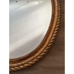 Spiegel brocante, vintage goudkleurige houten lijst