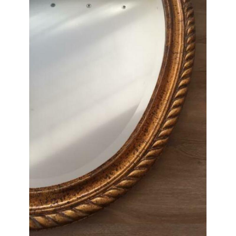 Spiegel brocante, vintage goudkleurige houten lijst