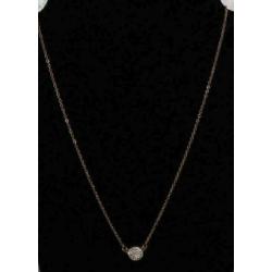 rose kleurige ketting met strass rondje