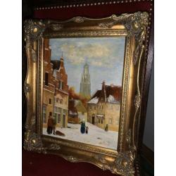 Aangeboden Schilderij Stadszicht