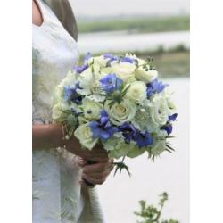 bruidsboeket, trouwboeket met echte bloemen