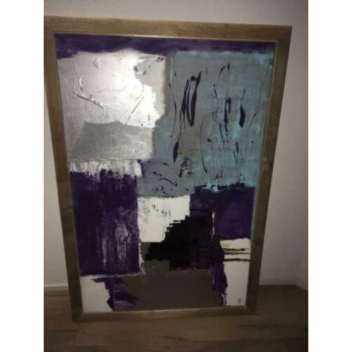 Acryl op de doek schilderij met stevige houten lijst By Inge