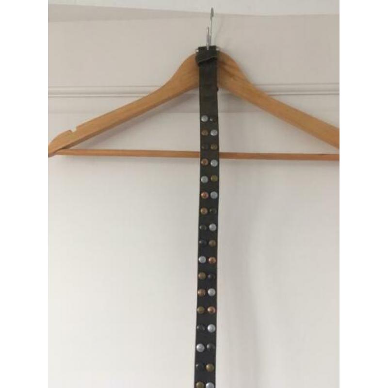 Cowboysbelt cowboysbag riem 85 cm bruin leer leder studs