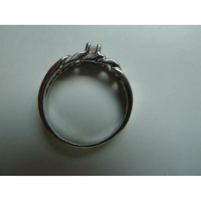 Klassieke ring gourmetschakel + solitair diamant / Luxeriös