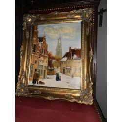 Aangeboden Schilderij Stadszicht