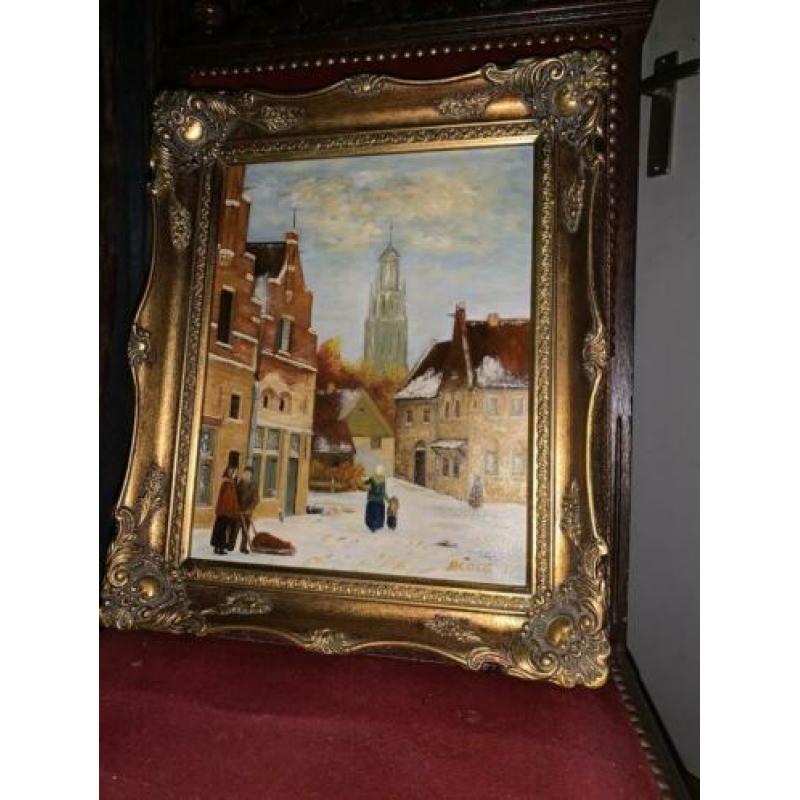 Aangeboden Schilderij Stadszicht