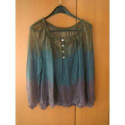 Romantische Italiaanse zijden blouse 40-42-44 SNAZZEYS