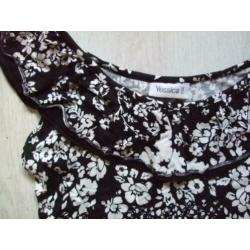 zgan zwart-wit gebloemd shirt v Jessica mt M