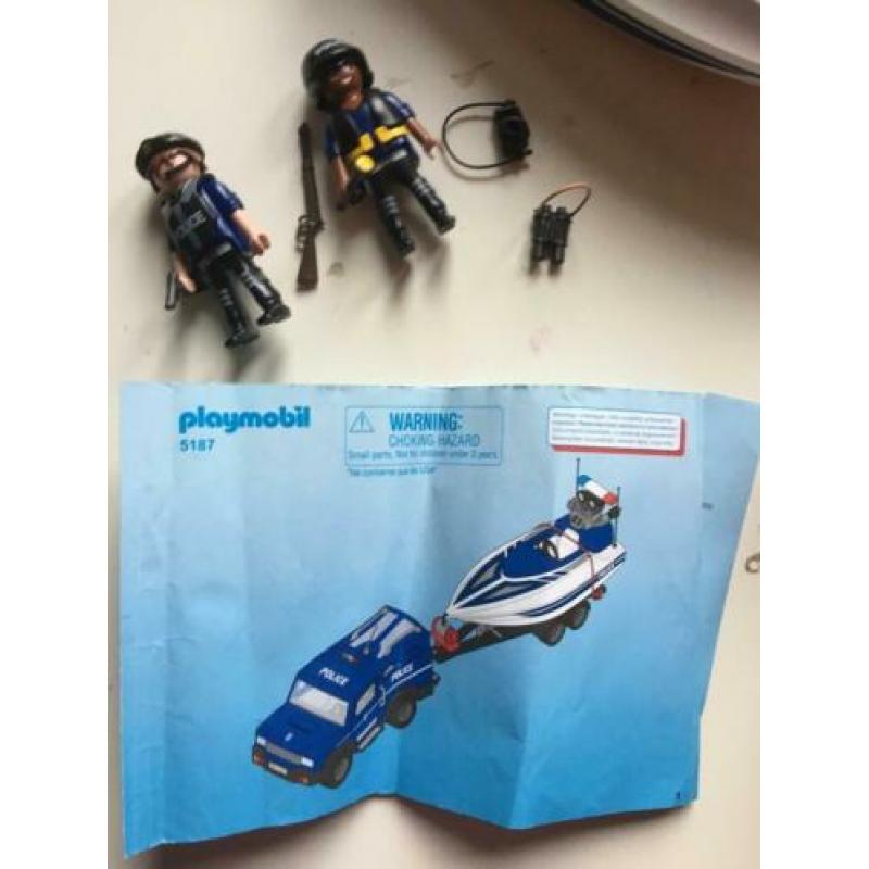 Playmobiel politie wagen en boot