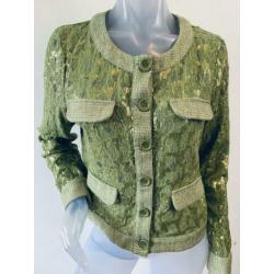 Gigue groen kant met pailletten vestje - 38