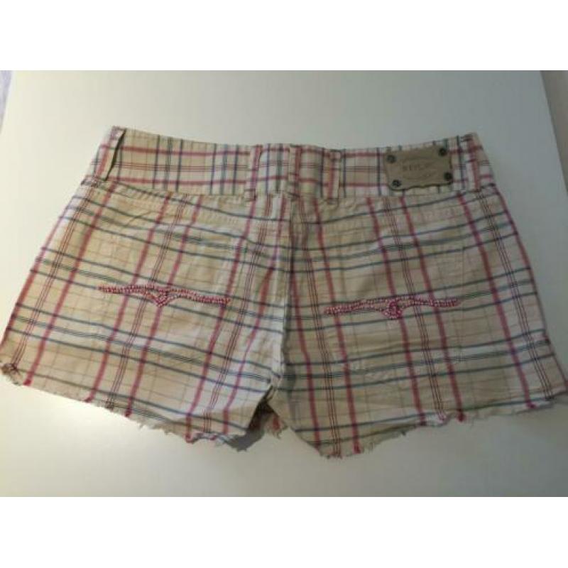 Korte Broek Replay beige/roze/blauw maat s