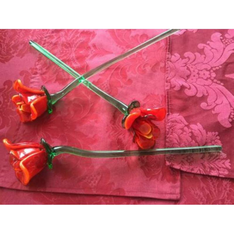 Decoratieve Rozen ,van geblazen Glas