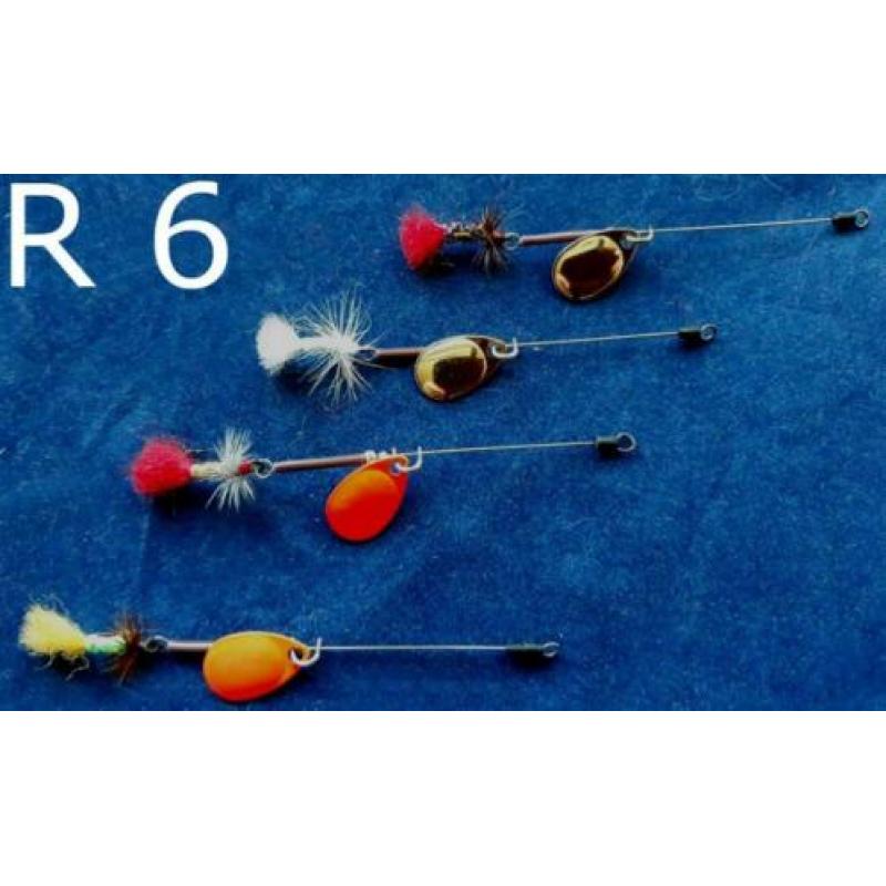R 6 set van 4 Ultra Light Forel - Ruisvoorn - Baars spinners
