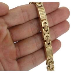 8mm 60cm koningsketting 8 mm 60 cm Platte Gold plated heren