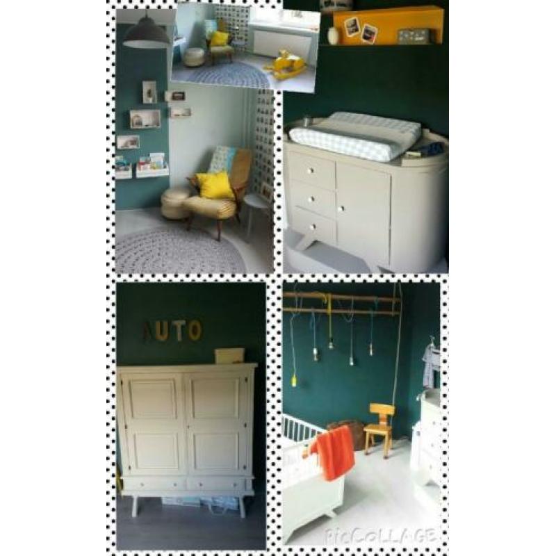 Originele grijze retro vintage commode