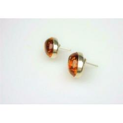 Opruiming Oorstekers zilver&amber / Z4892