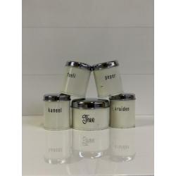 Brabantia vintage bewaar kruiden blikken crème set 5