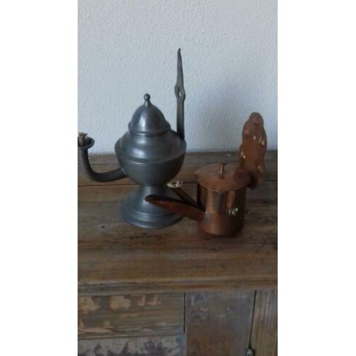 Olie lampjes tin en koper