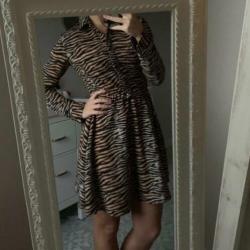 * SUPERTRASH, mt 34/XS * Het allerleukste tijgerprint jurkje