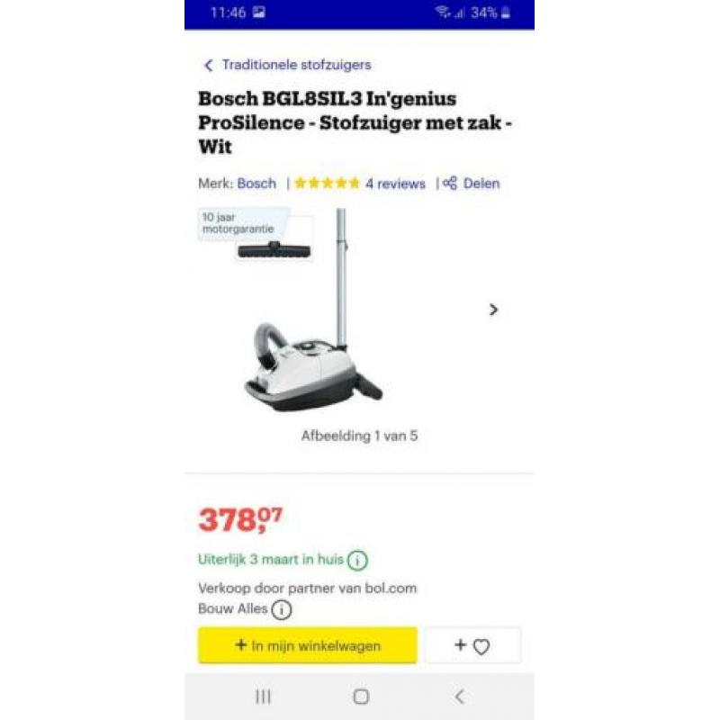 Bosch pro silence stofzuiger!