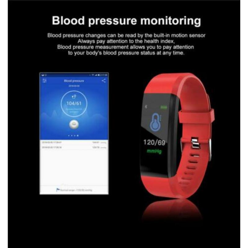 Geweldige Sport Smartband m/Hartslag/Bloeddrukmeter € 12,95