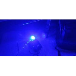 Stroboscoop, blue light, water effect, en disco lamp
